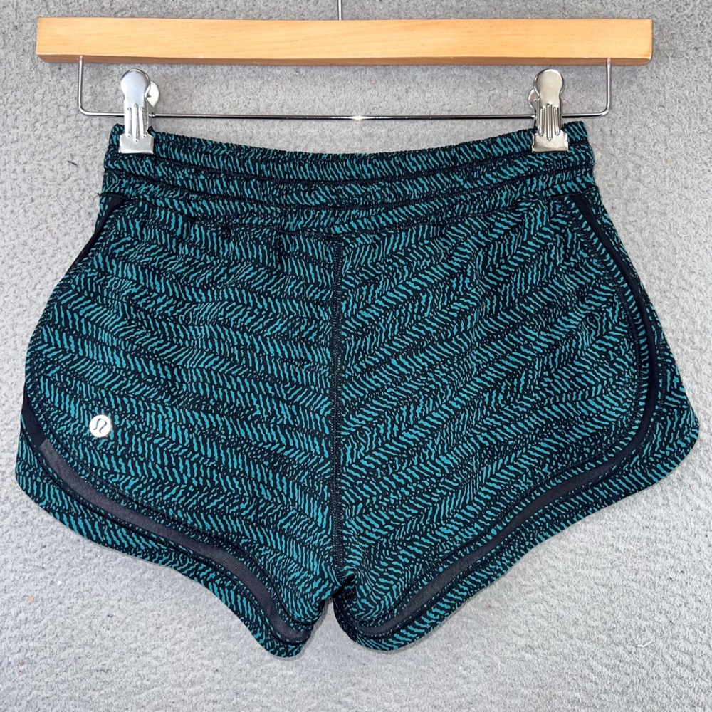 Lululemon Make A Move Short Mini Trax Hunter Green Black Drawstring Sz 4